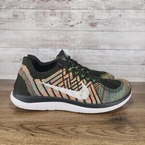 Nike Free Womens Flyknit 4.0 Running Shoes Size 9.5 Black Multicolor Sneakers